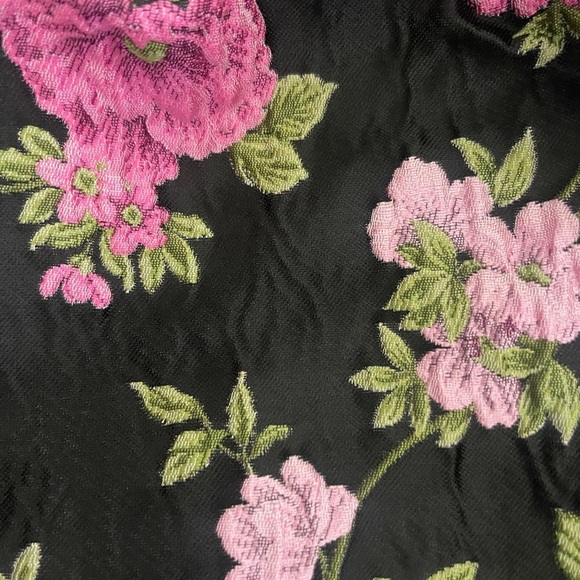 Lulus Black Floral Jacquard Mini Dress Tie Strap Skater Dress Small NWT - Picture 6 of 8